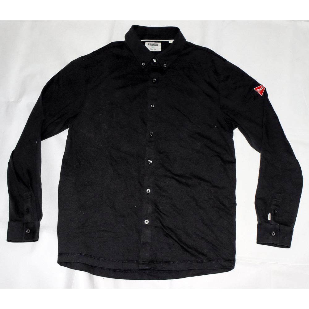 Linksoul‎ Tempus Fugit Luxury Men's Long Sleeve Golf Polo Shirt Size Medium